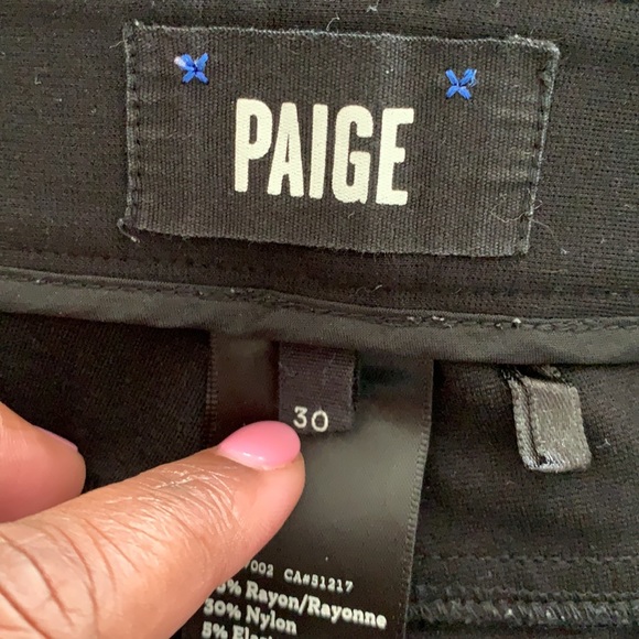 Paige Black Pants Size 30 Stretch Preowned - Picture 4 of 5
